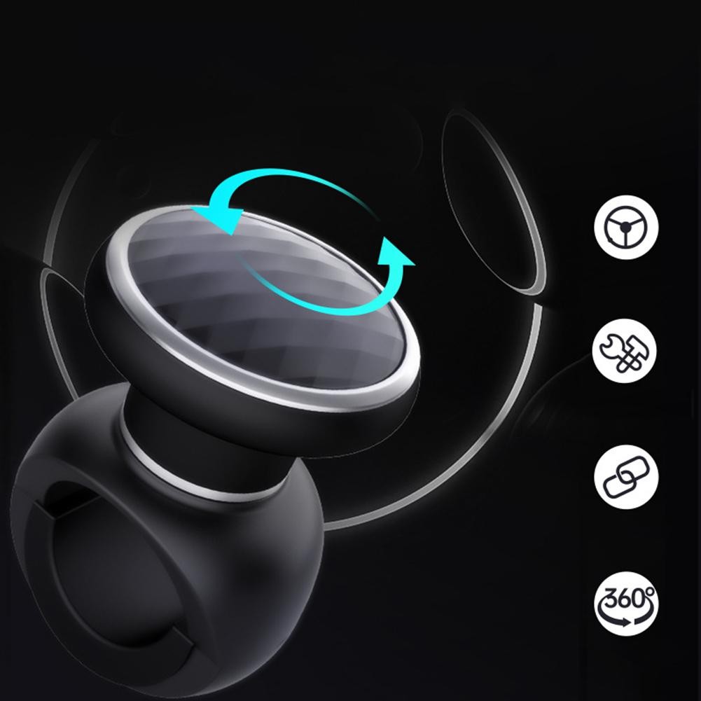 Car Steering Wheel Assist Ball Ergonomic Design 360 Degree Rotation Black - Picture 11 of 12