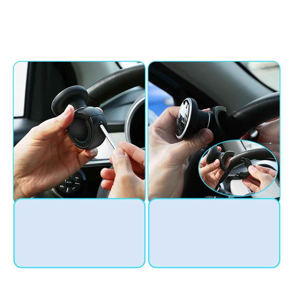 Car Steering Wheel Assist Ball Ergonomic Design 360 Degree Rotation Black - Picture 5 of 12