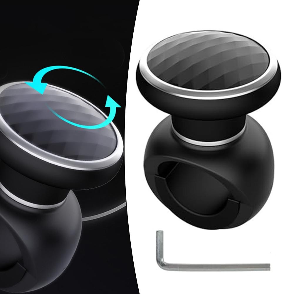 Car Steering Wheel Assist Ball Ergonomic Design 360 Degree Rotation Black - Picture 3 of 12