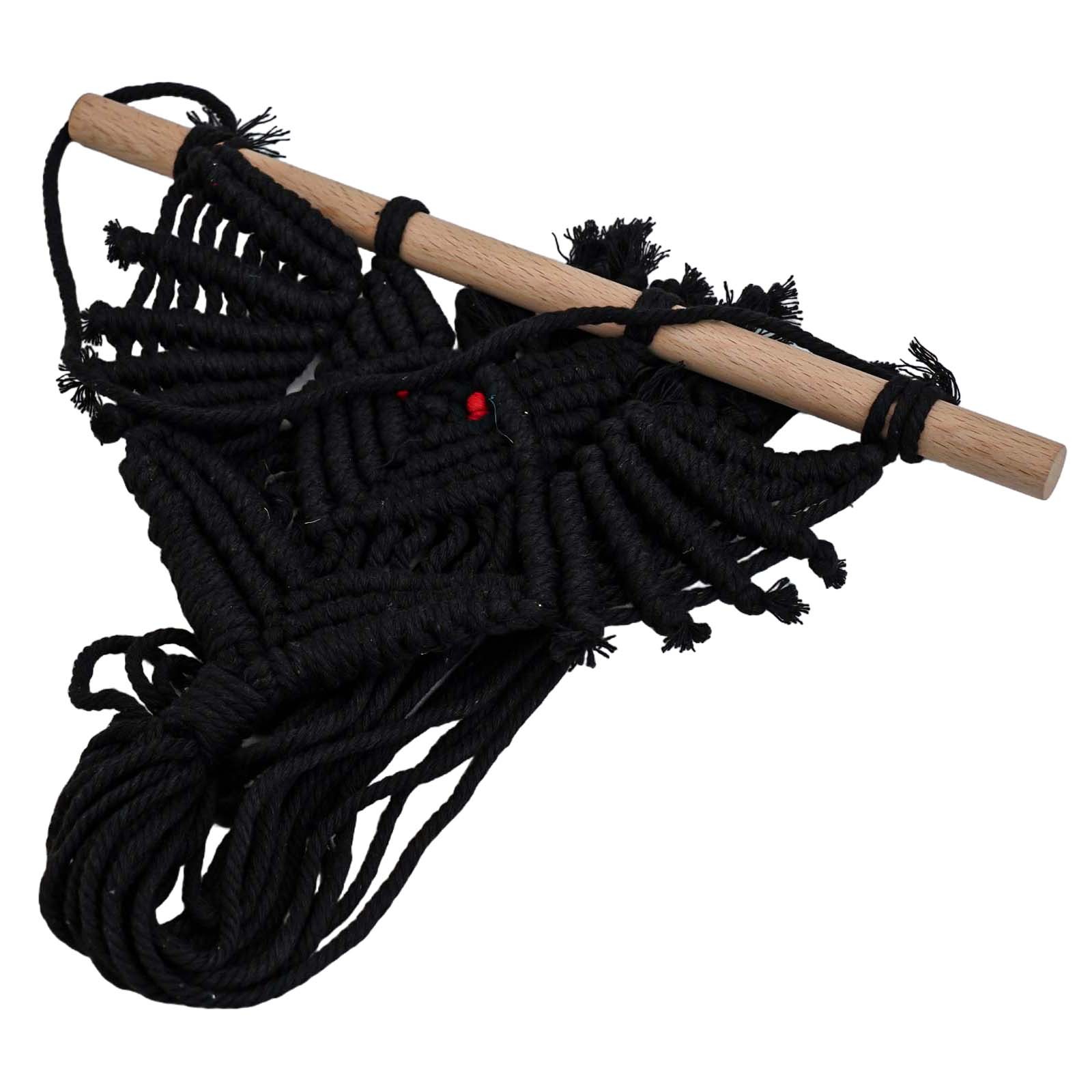 Exquisite Hand Woven Bat Pattern Macrame Wall Hanging for Halloween Decor