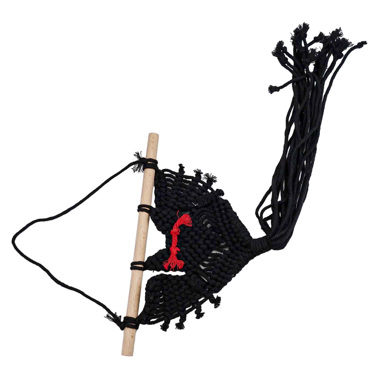 Exquisite Hand Woven Bat Pattern Macrame Wall Hanging for Halloween Decor