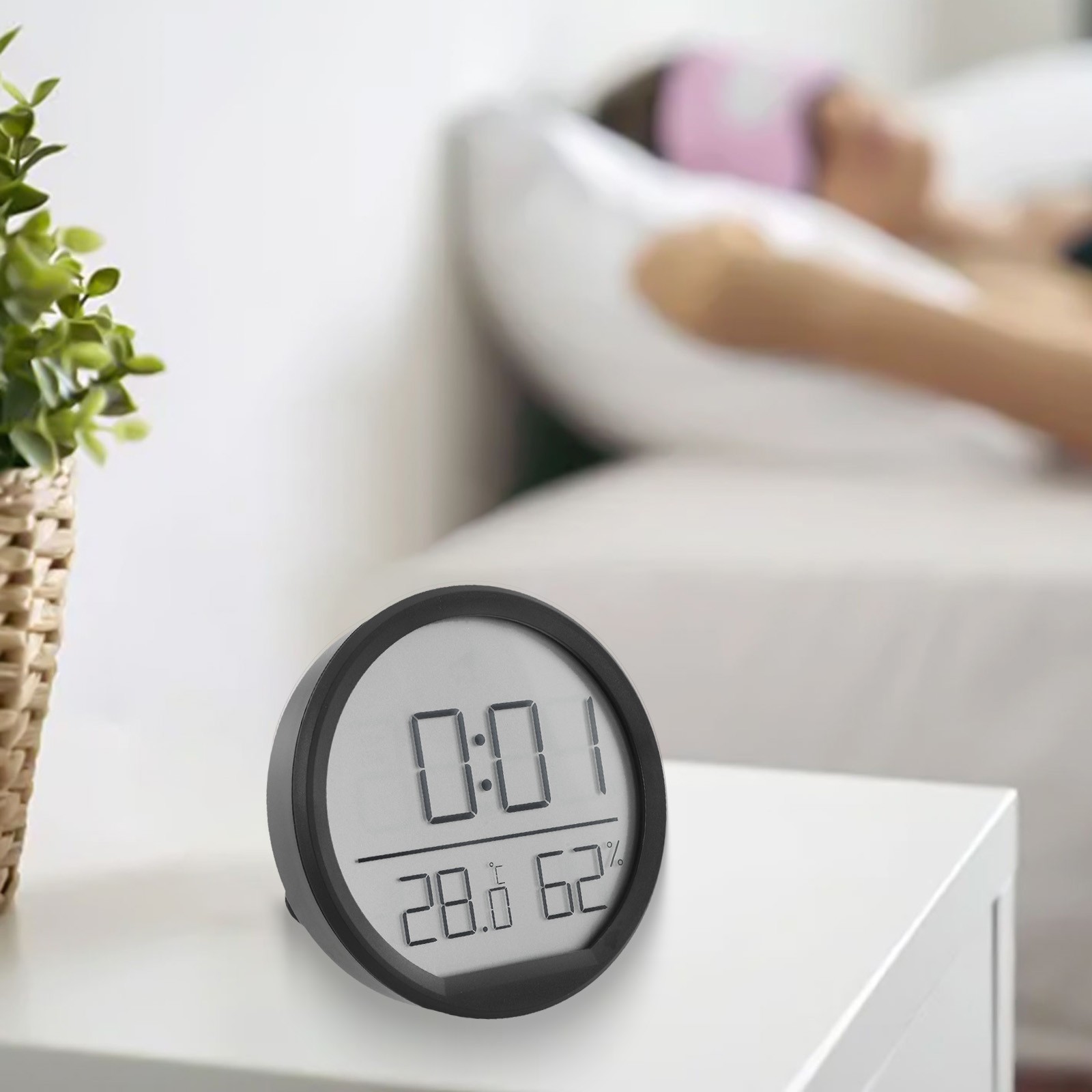 Slim Thermohygrometer Clock with Compact Design Time Humidity and Temperature - Picture 34 of 44