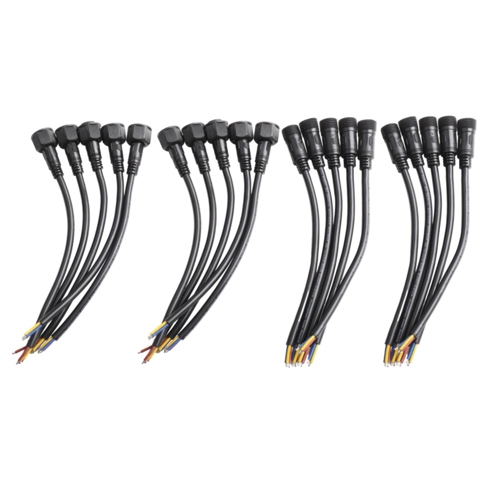 Connettori Impermeabili IP65 3 Pin - 8 Coppie Con Cavo 20cm Per Luci LED E Giardino - Foto 3