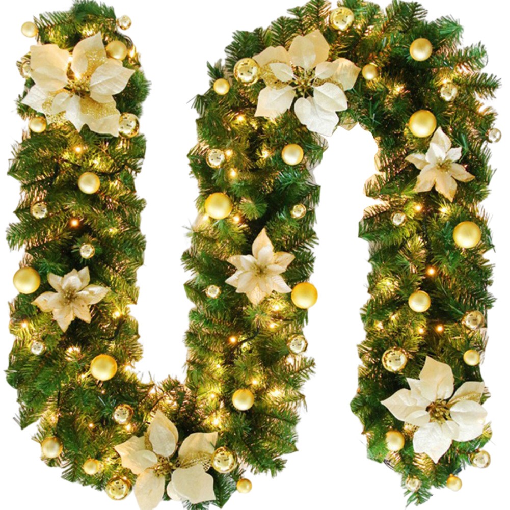 Decorazione Natalizia Vibrante 2 7m con Fiori Oro Rosso per Tutte le Occasioni - Foto 18 di 24