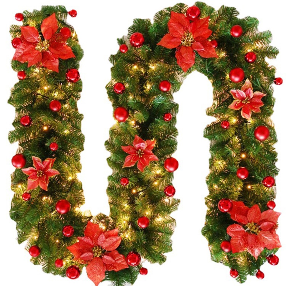 Decorazione Natalizia Vibrante 2 7m con Fiori Oro Rosso per Tutte le Occasioni - Foto 19 di 24