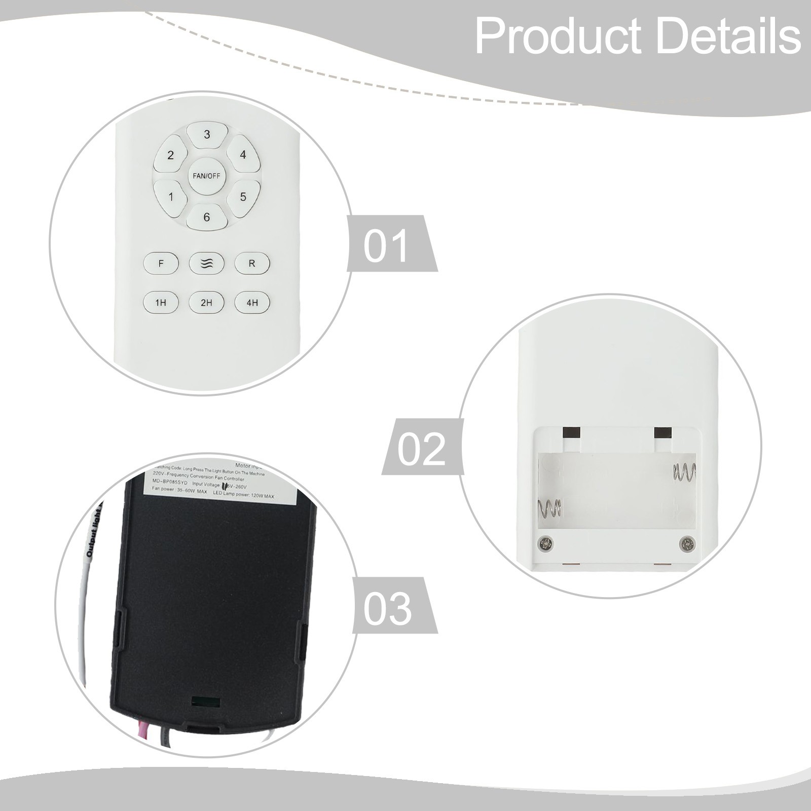 Fan Speed Controller Fan Remote Control Kit Convenient Installment Strong Signal - Picture 9 of 12