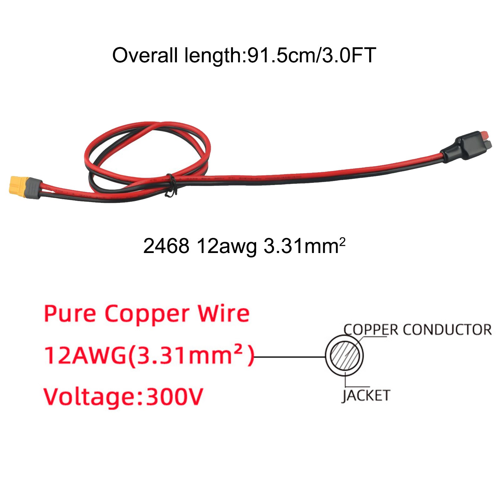 XT60H F Female to For Anderson Connector Cable for Home Energy Solutions - Afbeelding 20 van 35