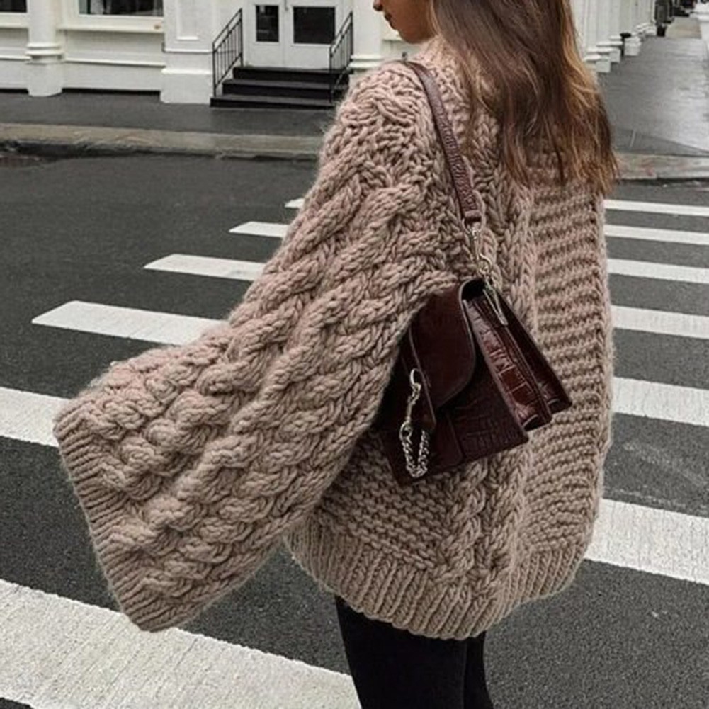 Pull élégant en tricot manches longues pour femme mode idéal pour vêtements autom