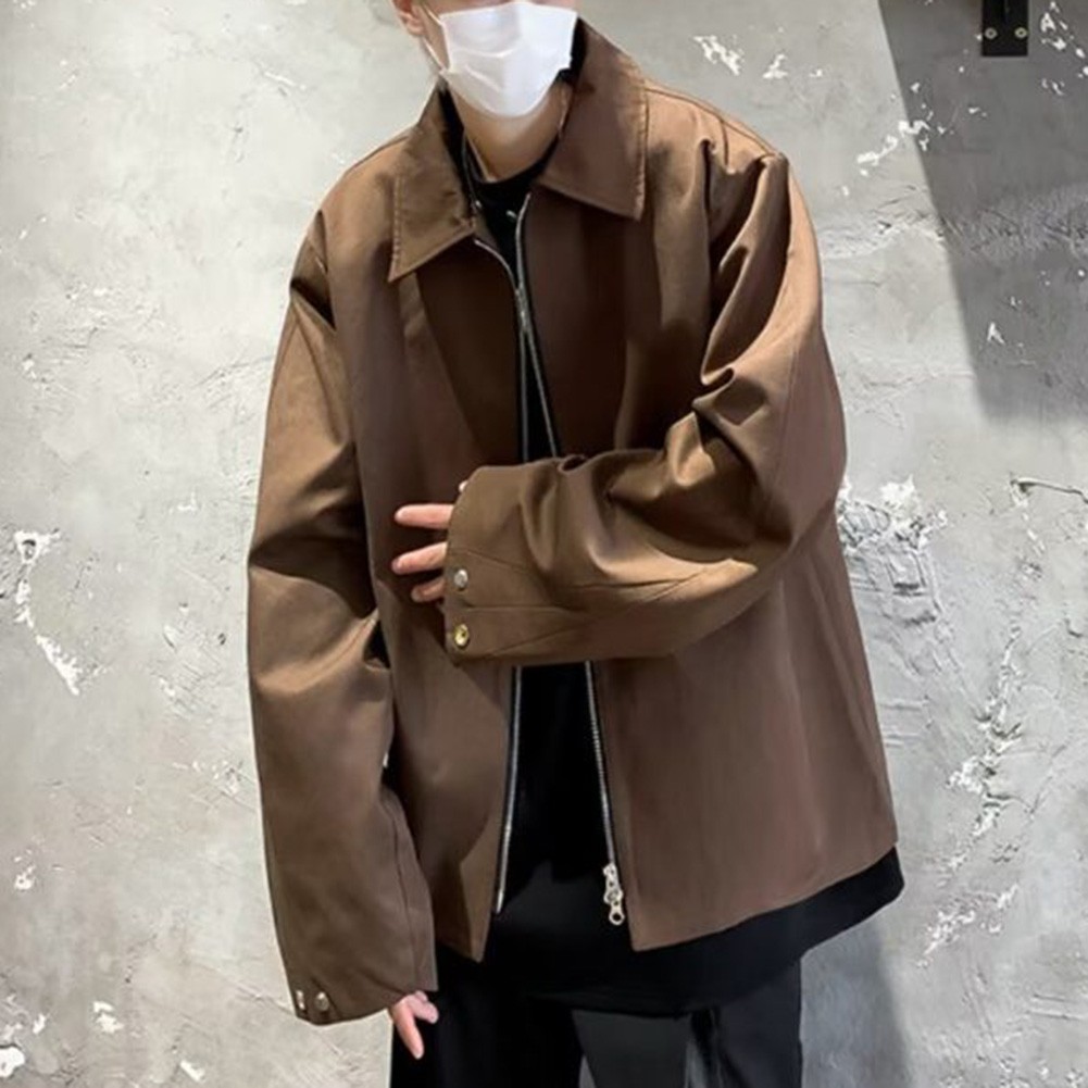 Men's Stylish Lapel Jacket Casual Coat in Solid Colors for Autumn Spring - Picture 43 of 60