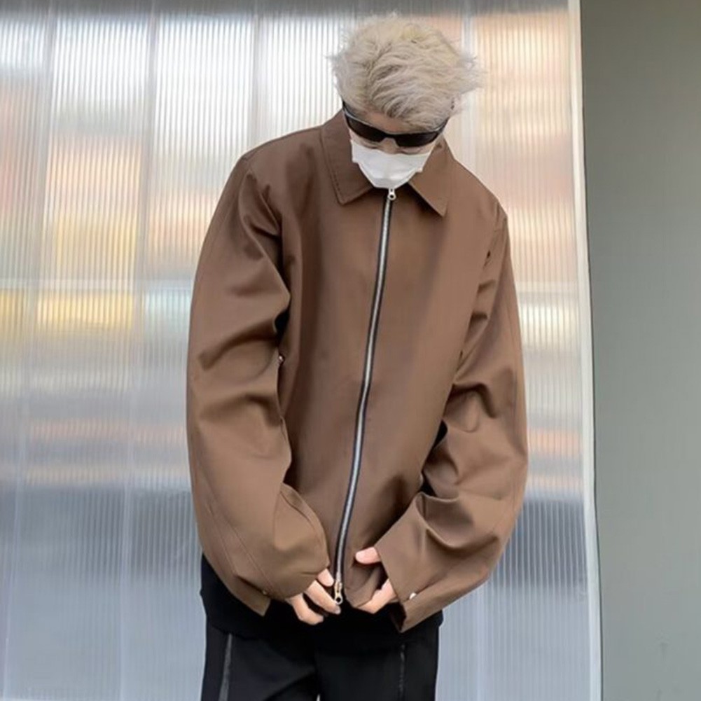 Men's Stylish Lapel Jacket Casual Coat in Solid Colors for Autumn Spring - Picture 17 of 60
