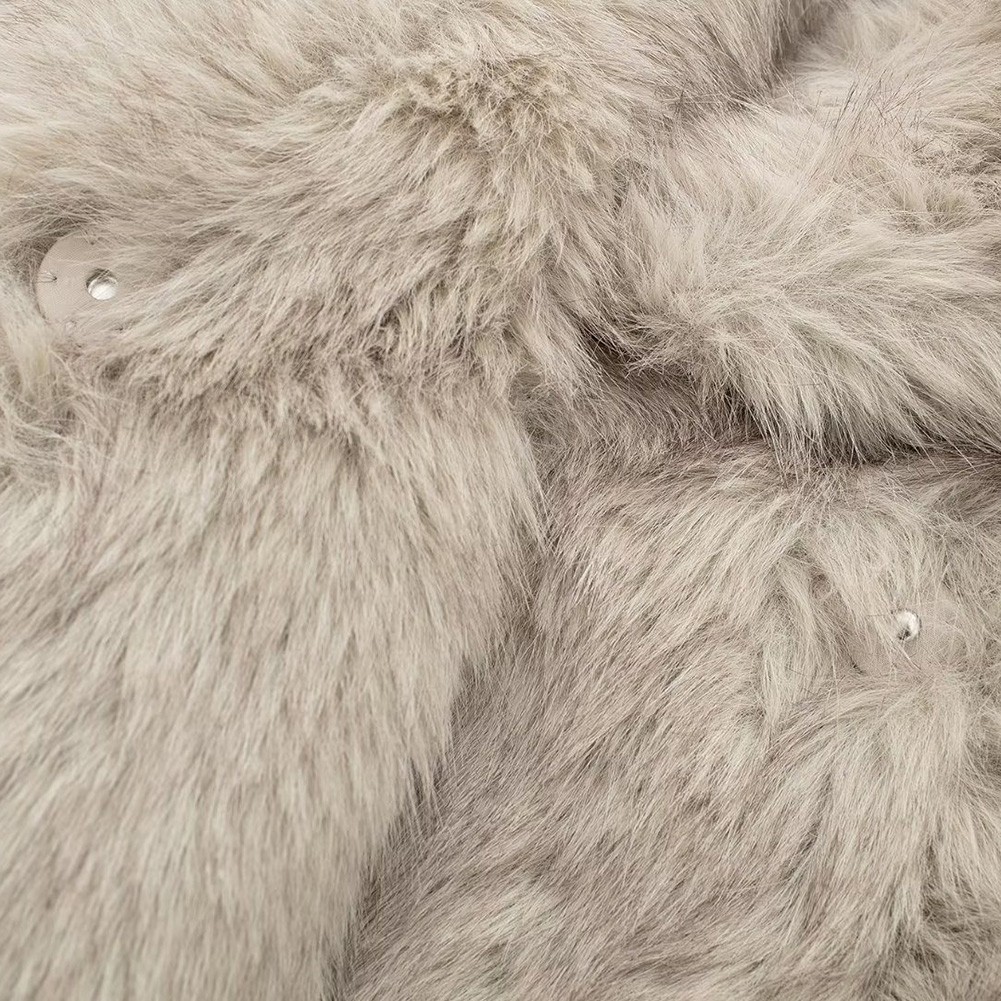 Stylish Women Oversized Coat Fluffy Warm Lapel Jacket for Cold Weather - Picture 33 of 47
