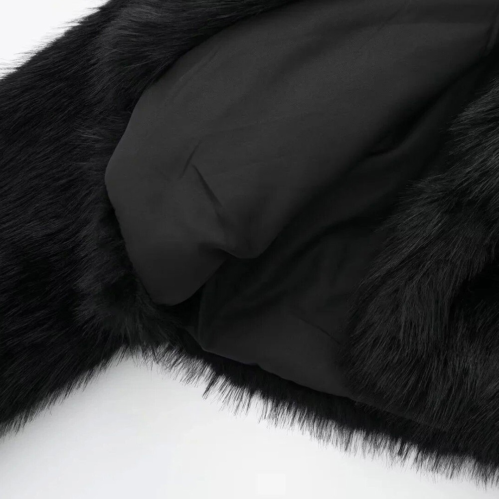 Stylish Women Oversized Coat Fluffy Warm Lapel Jacket for Cold Weather - Picture 45 of 47