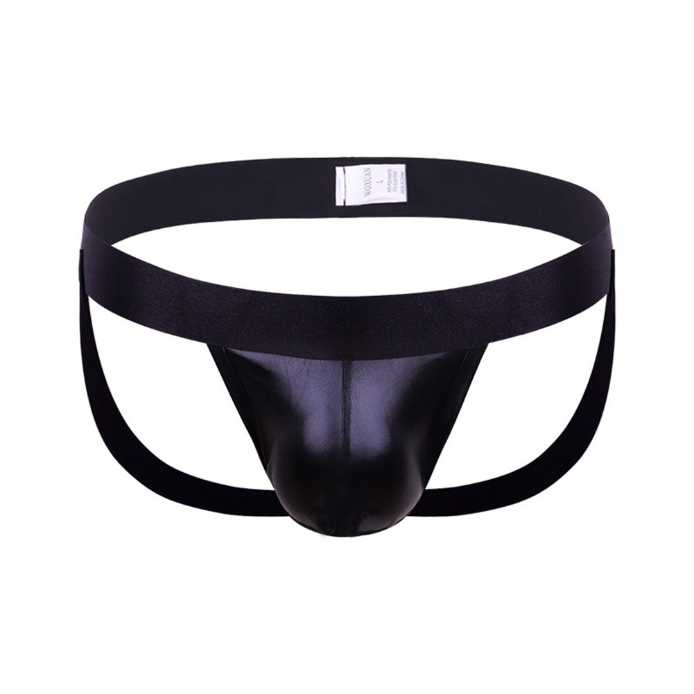 Breathable Men's Sexy Underwear Shiny Jockstrap Briefs for a Flattering Fit - Picture 5 of 10