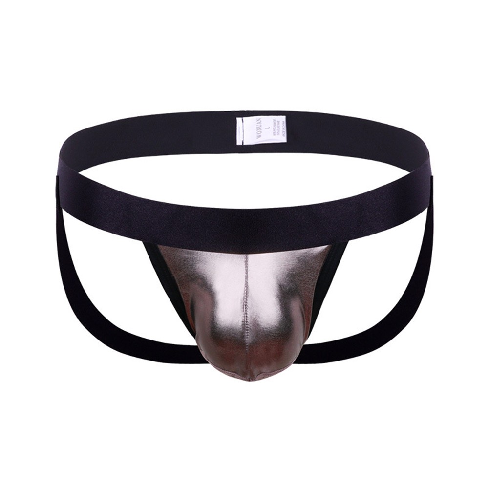 Breathable Men's Sexy Underwear Shiny Jockstrap Briefs for a Flattering Fit - Picture 9 of 10