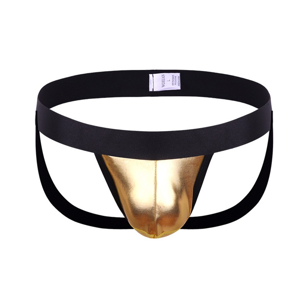 Breathable Men's Sexy Underwear Shiny Jockstrap Briefs for a Flattering Fit - Picture 7 of 10