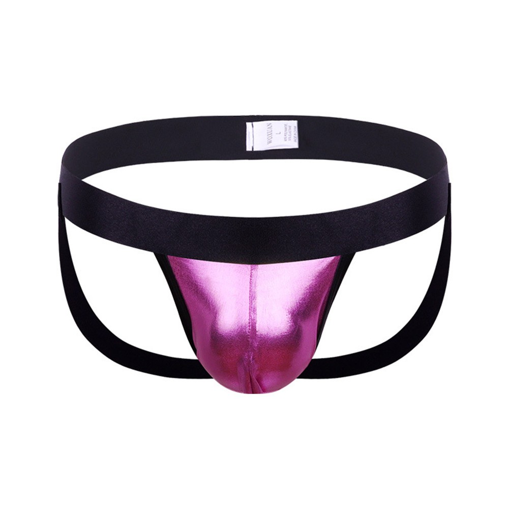 Breathable Men's Sexy Underwear Shiny Jockstrap Briefs for a Flattering Fit - Picture 8 of 10