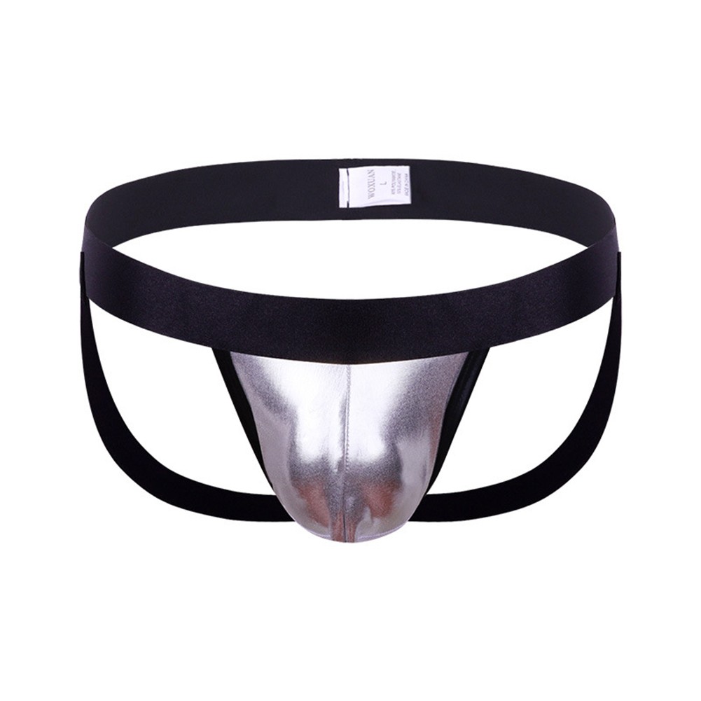 Breathable Men's Sexy Underwear Shiny Jockstrap Briefs for a Flattering Fit - Picture 6 of 10