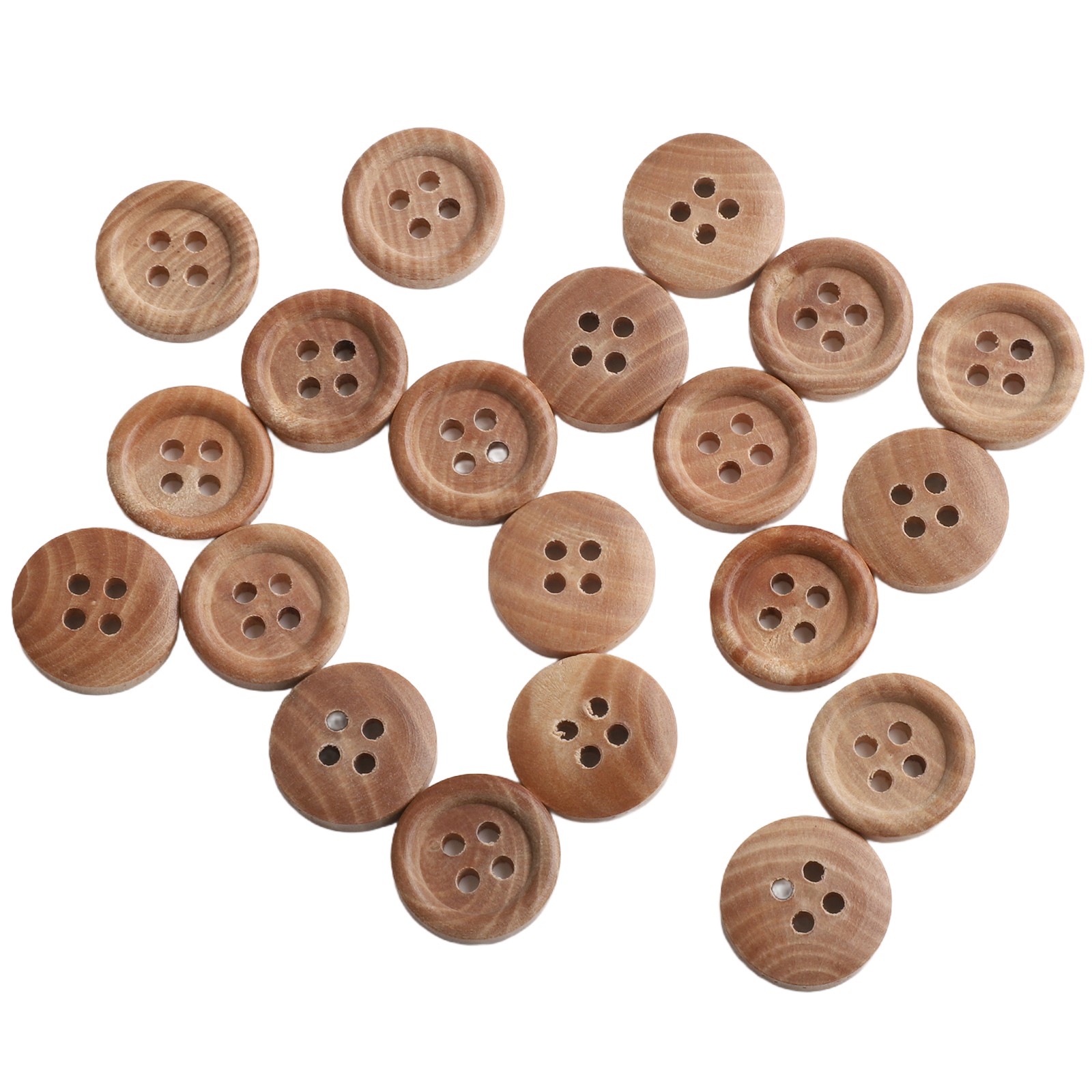 Vendu Boutons en bois couleur naturelle multi tailles 20 pièces accessoires vêtement