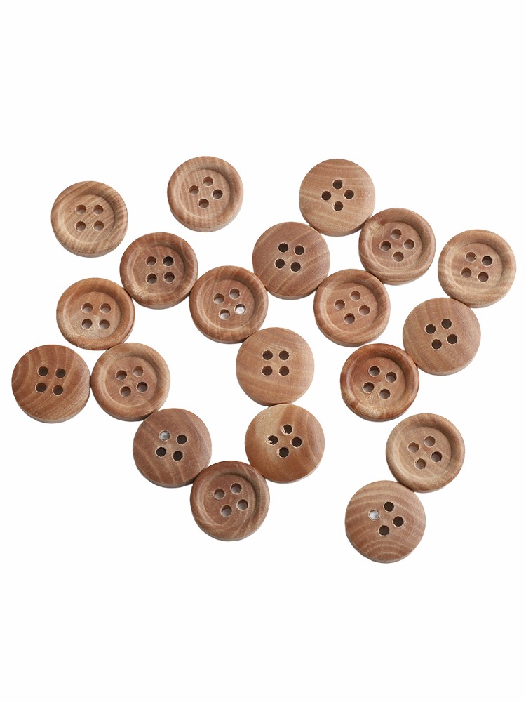 Vendu Boutons en bois couleur naturelle multi tailles 20 pièces accessoires vêtement