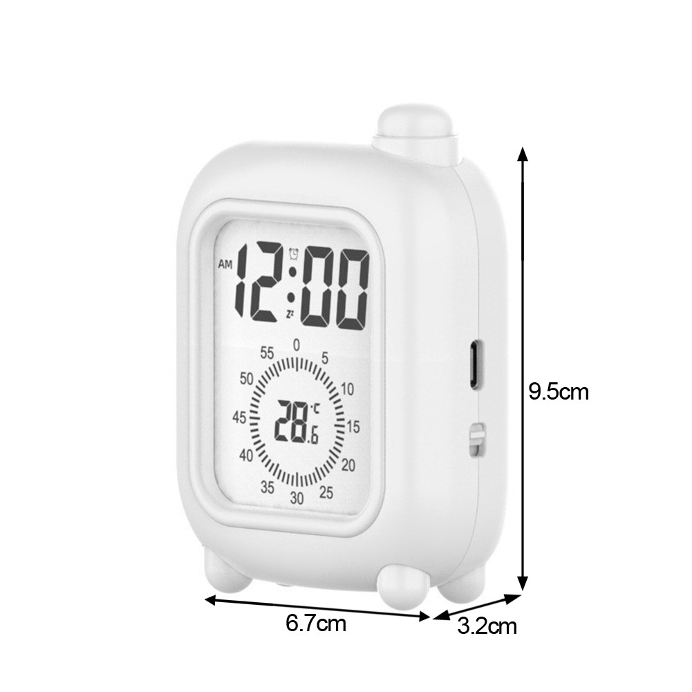 Compact Mini Alarm Clock with Temperature Sensor and Timer Functionality