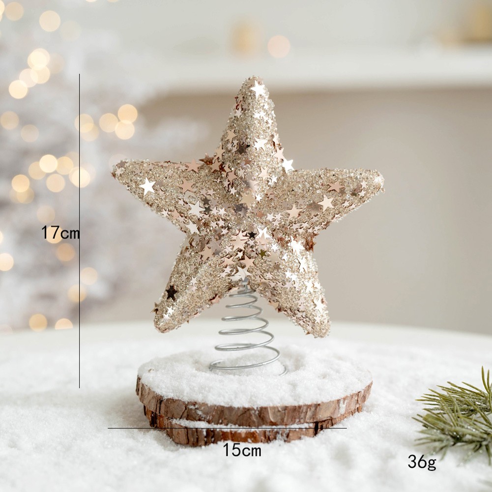 GLITTER STAR TREE Topper for Christmas Tree in Silver Champagne and ...