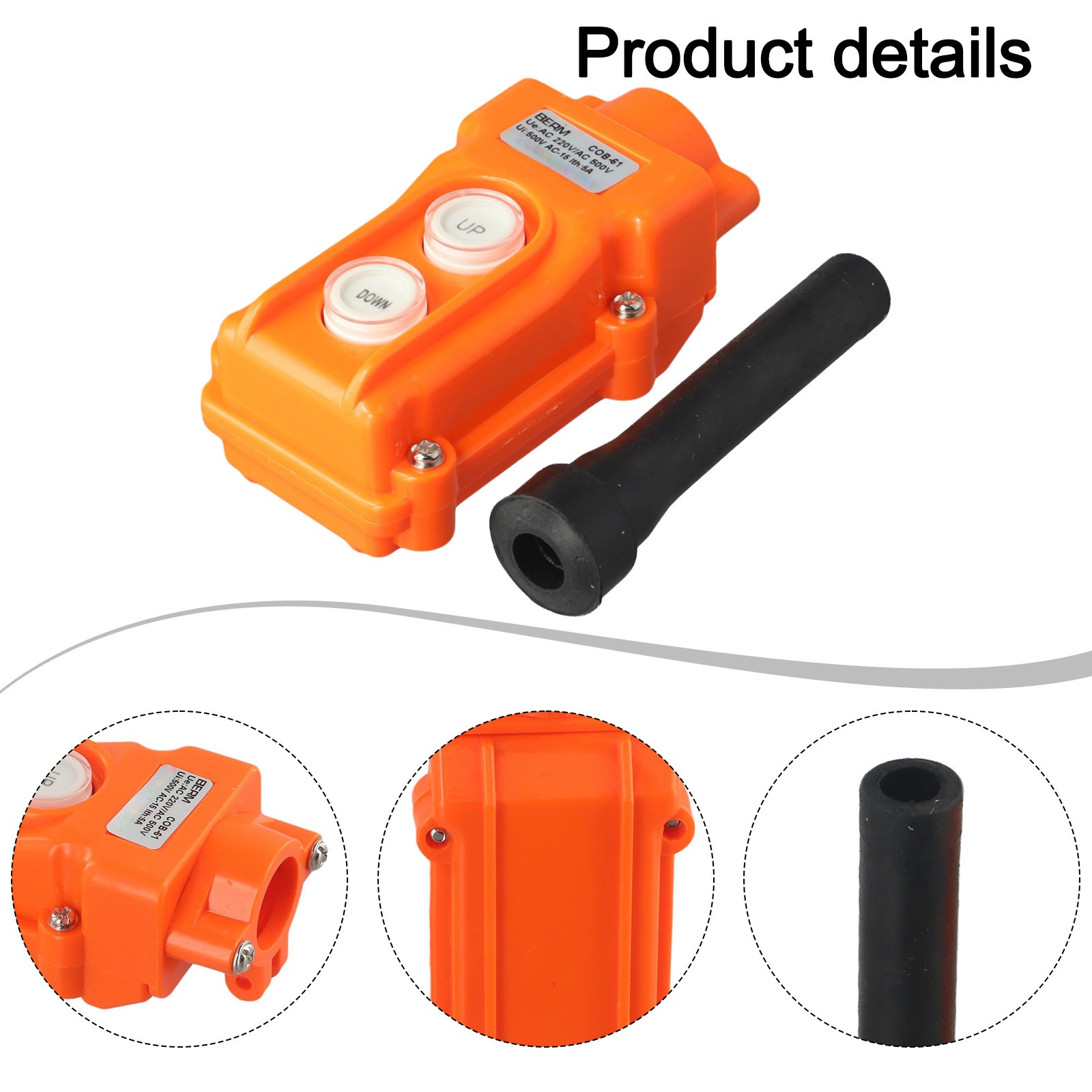 Interrupteur Bouton-poussoir Orange Uxcell, 250V 5A / 500V 2A, Pour Levage Et Grues – COB-63, Neuf Sous Emballage D’origine