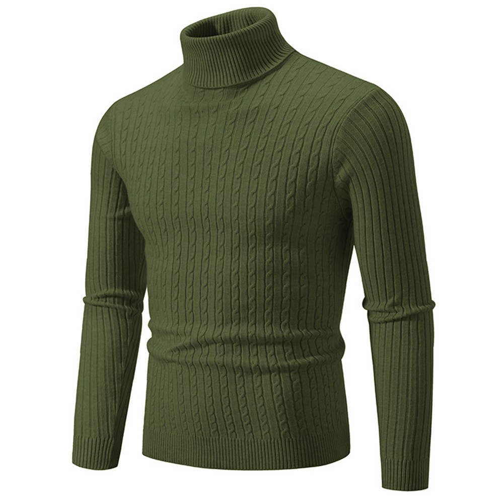 Sophisticated Mens Turtleneck Sweater in Various Colors for Cold Months - Picture 13 of 16
