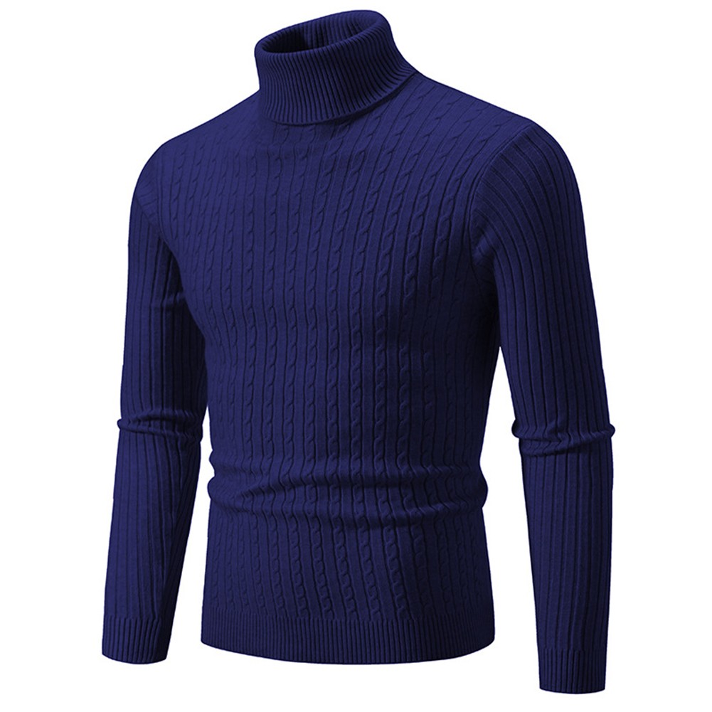 Sophisticated Mens Turtleneck Sweater in Various Colors for Cold Months - Picture 15 of 16
