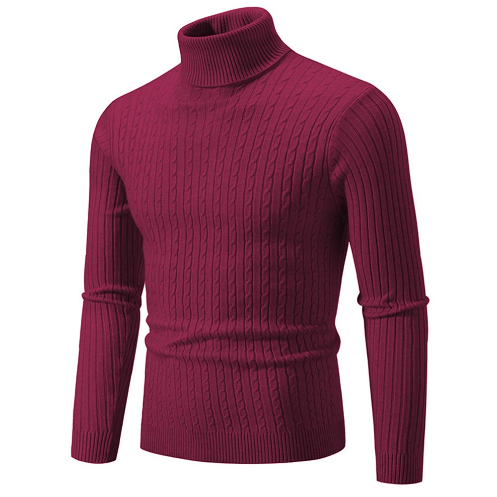 Sophisticated Mens Turtleneck Sweater in Various Colors for Cold Months - Picture 14 of 16