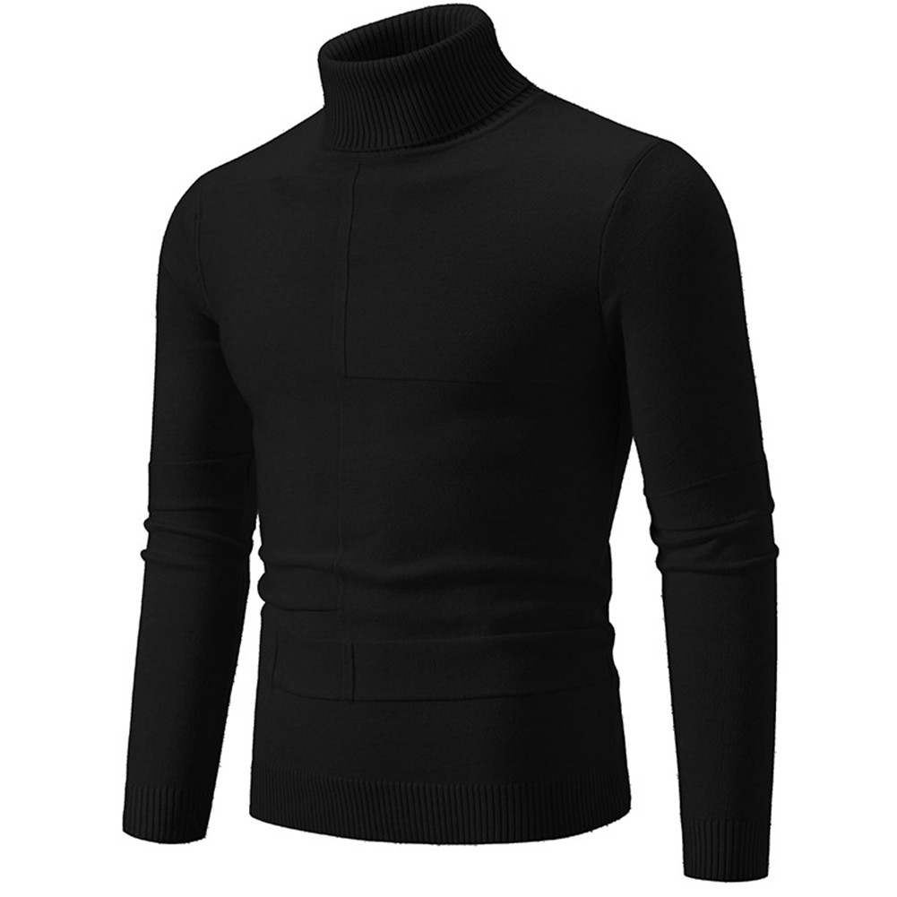 Mens Cozy Turtleneck Pullover Sweatshirt Perfect for Layering in Winter - Picture 16 of 19