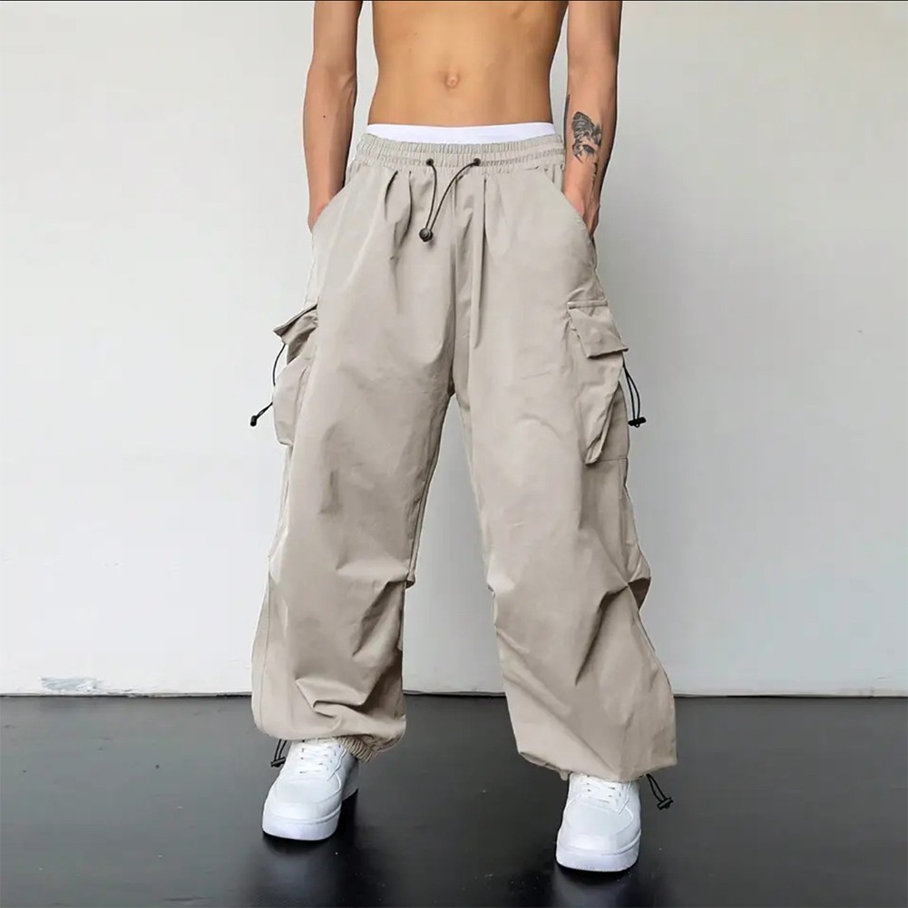 Men's Vintage Y2K Hip Hop Wide Leg Joggers for Streetwear and Casual Comfort