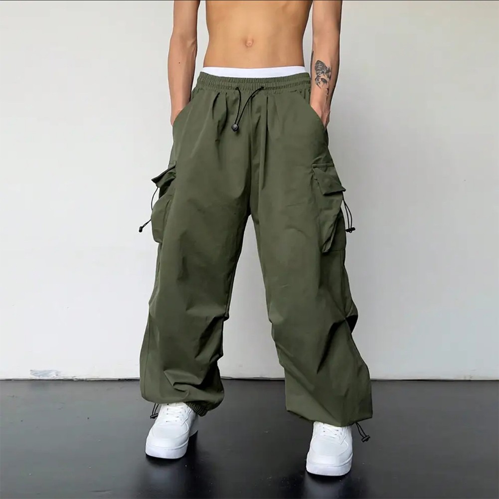 Men's Vintage Y2K Hip Hop Wide Leg Joggers for Streetwear and Casual Comfort