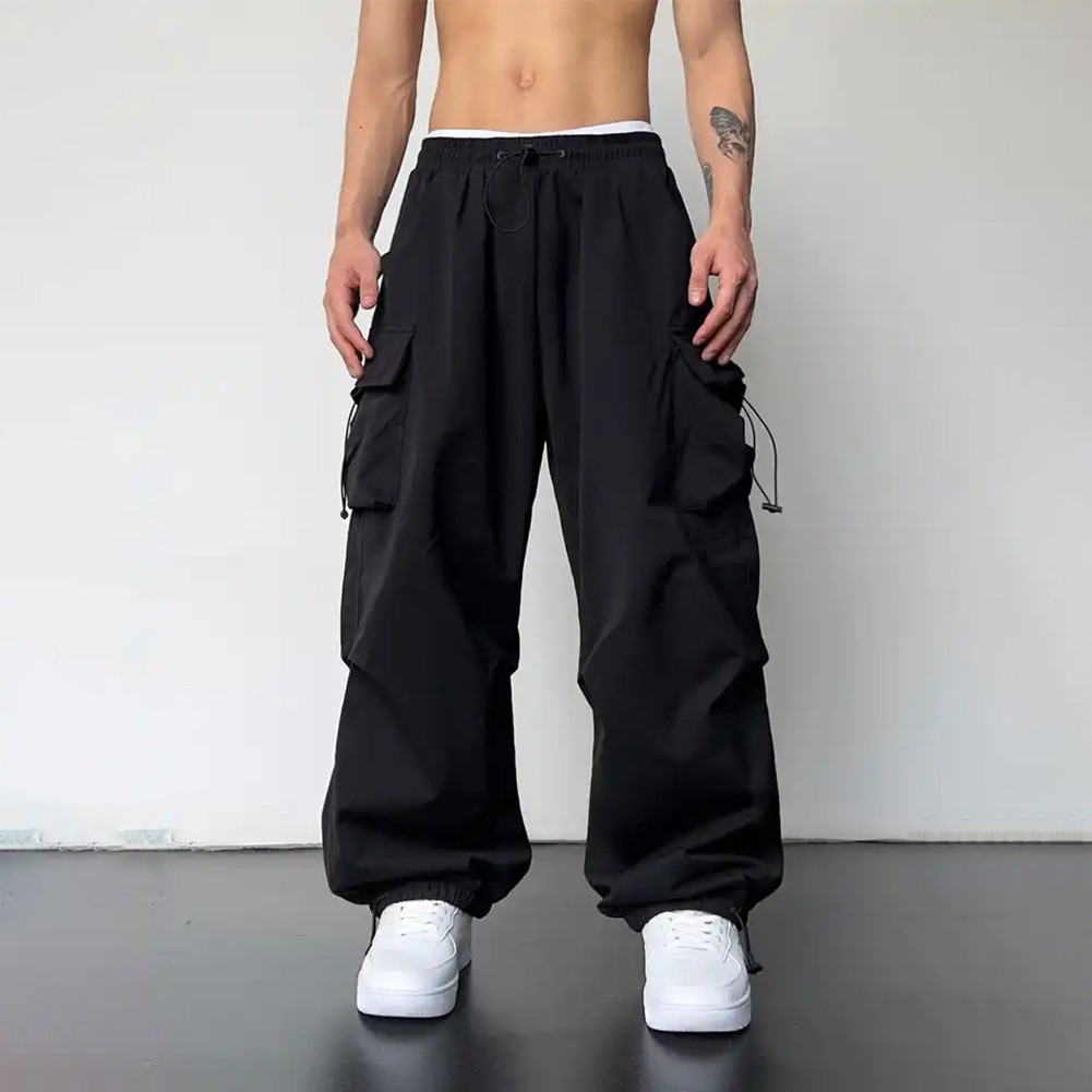 Men's Vintage Y2K Hip Hop Wide Leg Joggers for Streetwear and Casual Comfort