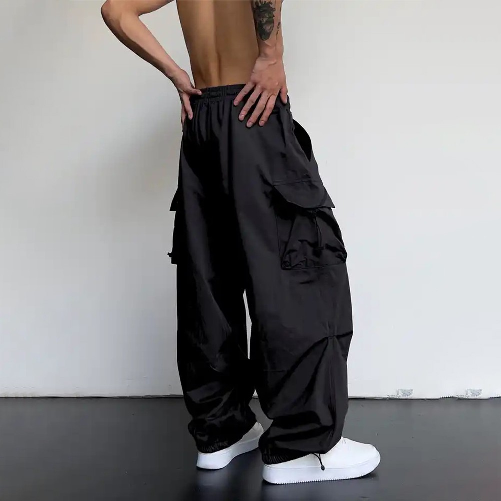 Men's Vintage Y2K Hip Hop Wide Leg Joggers for Streetwear and Casual Comfort