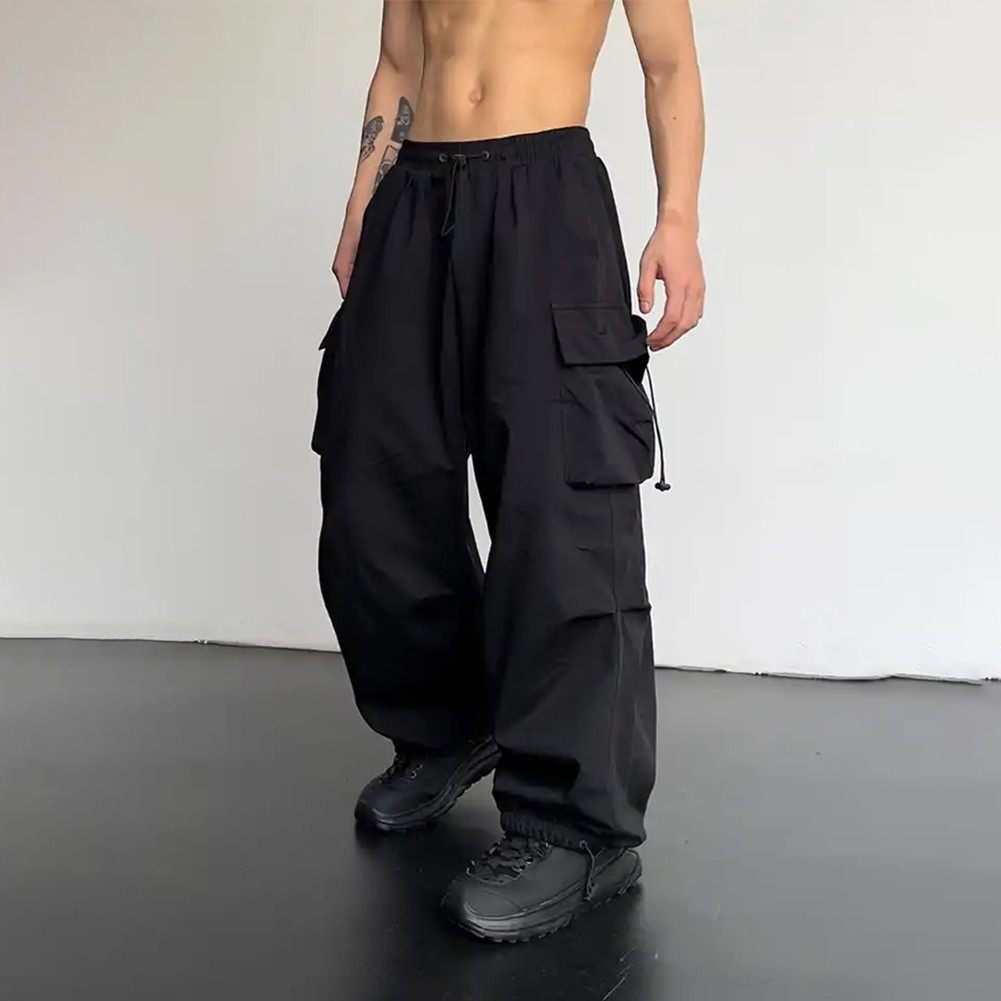 Men's Vintage Y2K Hip Hop Wide Leg Joggers for Streetwear and Casual Comfort