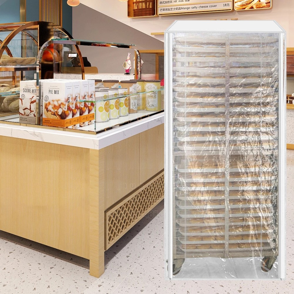 Lightweight Clear PVC Rack Cover Convenient Storage Solution for Bakeries