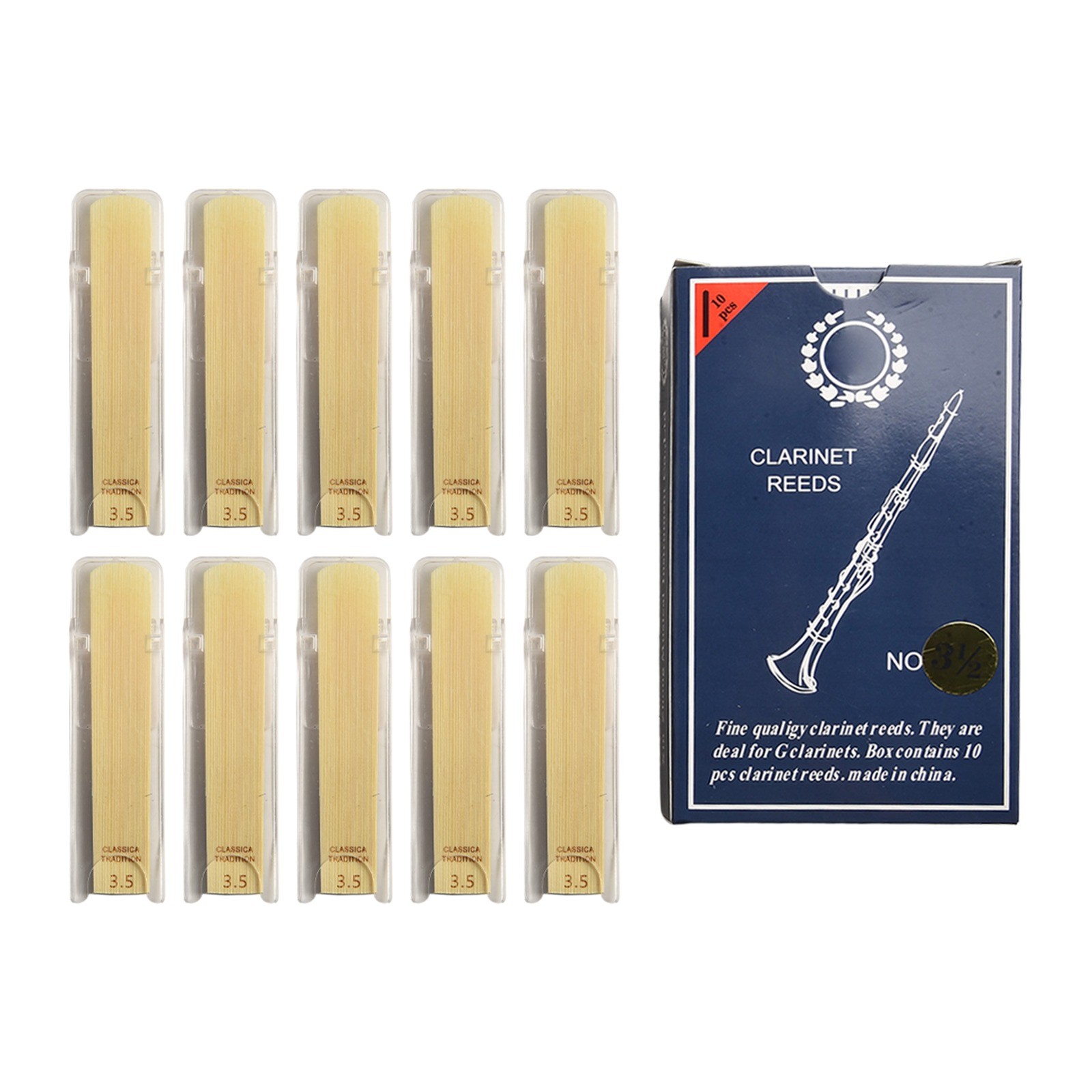 For WOODWIND Instrument Reeds Set of 10 for Bb Clarinet Strengths 1 0 3 5