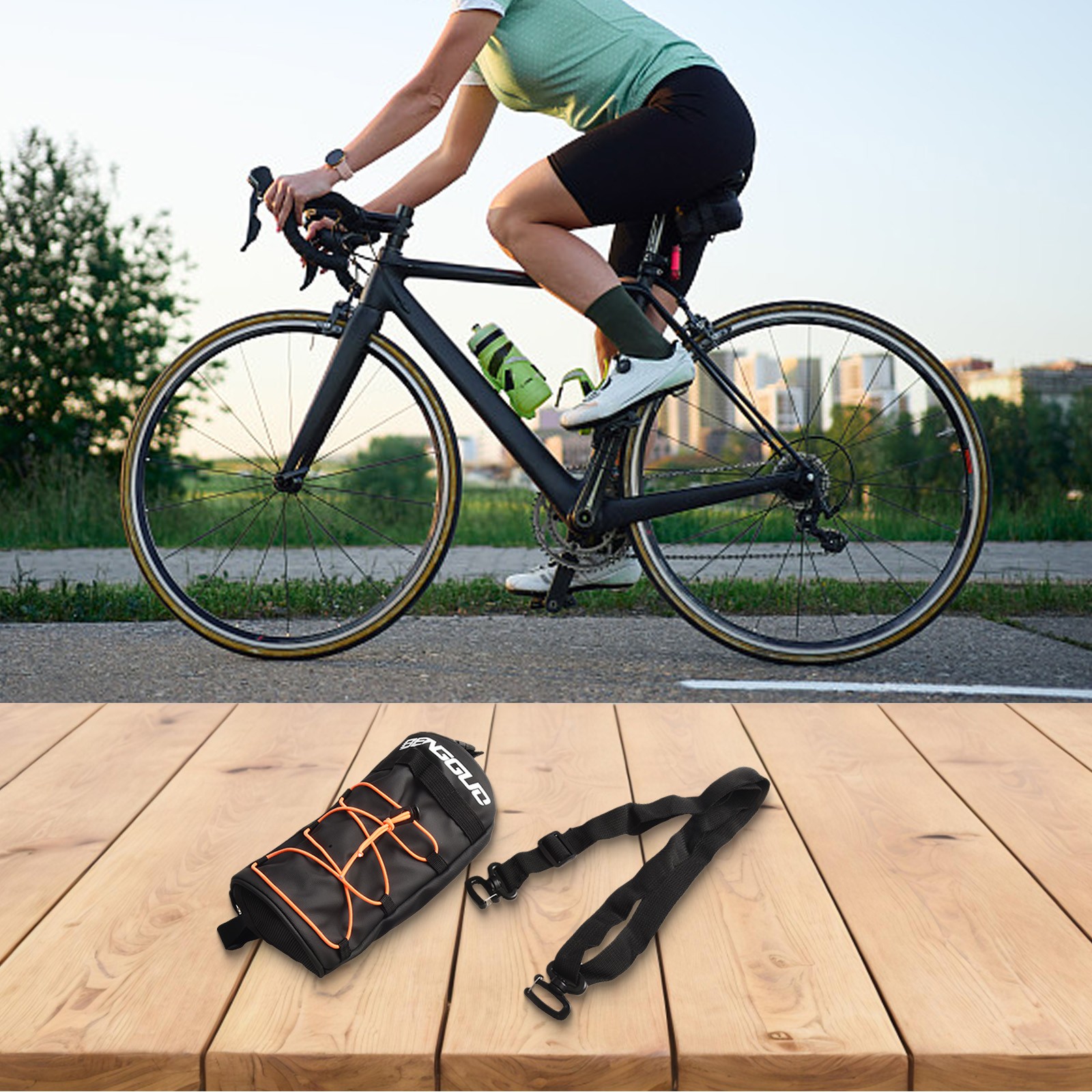 Bike Beam Bag Lightweight Design Shoulder Strap Included ventes exceptionnelles Spacious Opening Design