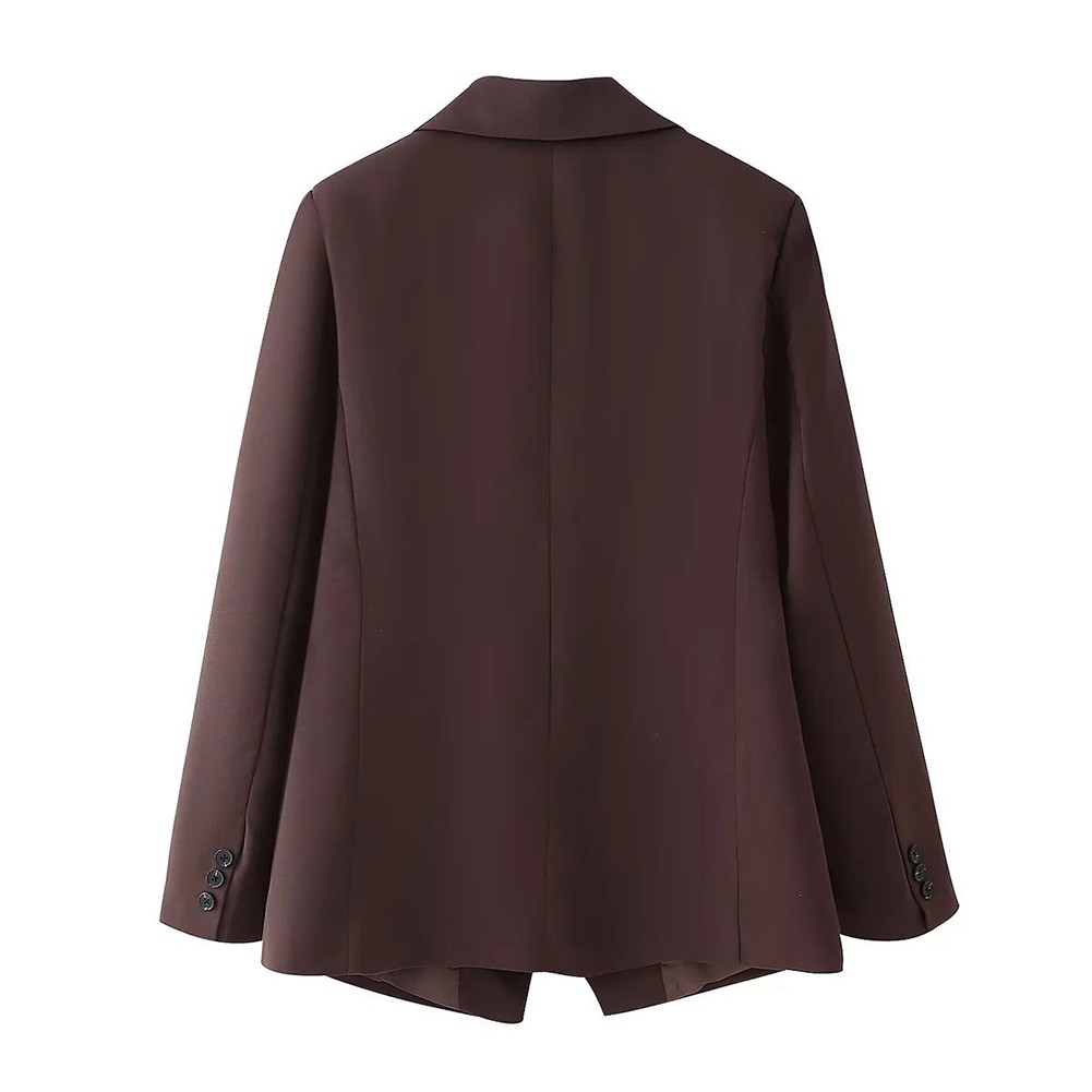 Stylish Women's Long Sleeve Blazer Coat with Cuff Buttons for Casual Use - Picture 18 of 48
