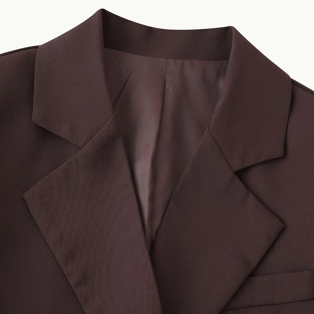 Stylish Women's Long Sleeve Blazer Coat with Cuff Buttons for Casual Use - Picture 17 of 48