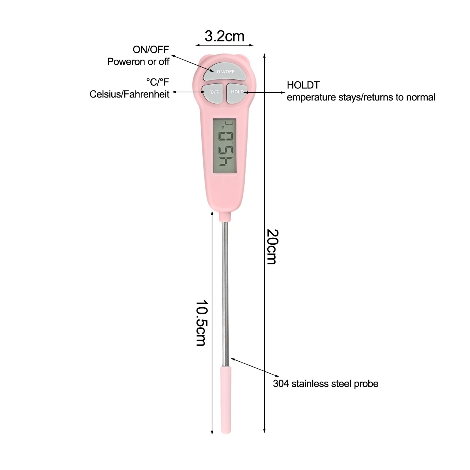 Cooking Thermometer Meat Thermometer Candy Thermometer for Food Preparation