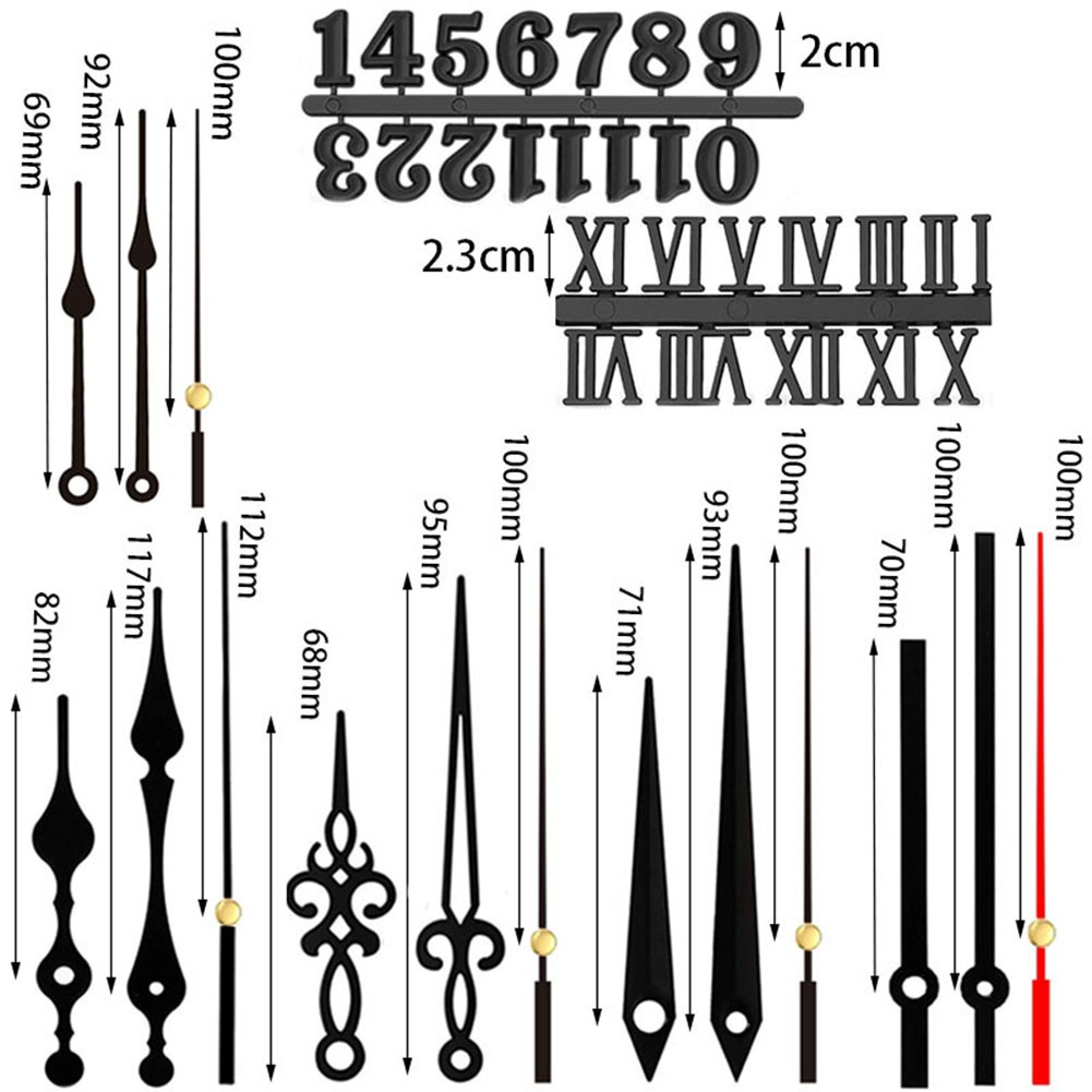 Quartz Clock Mechanism for DIY Projects Includes Pointers and Number Cards