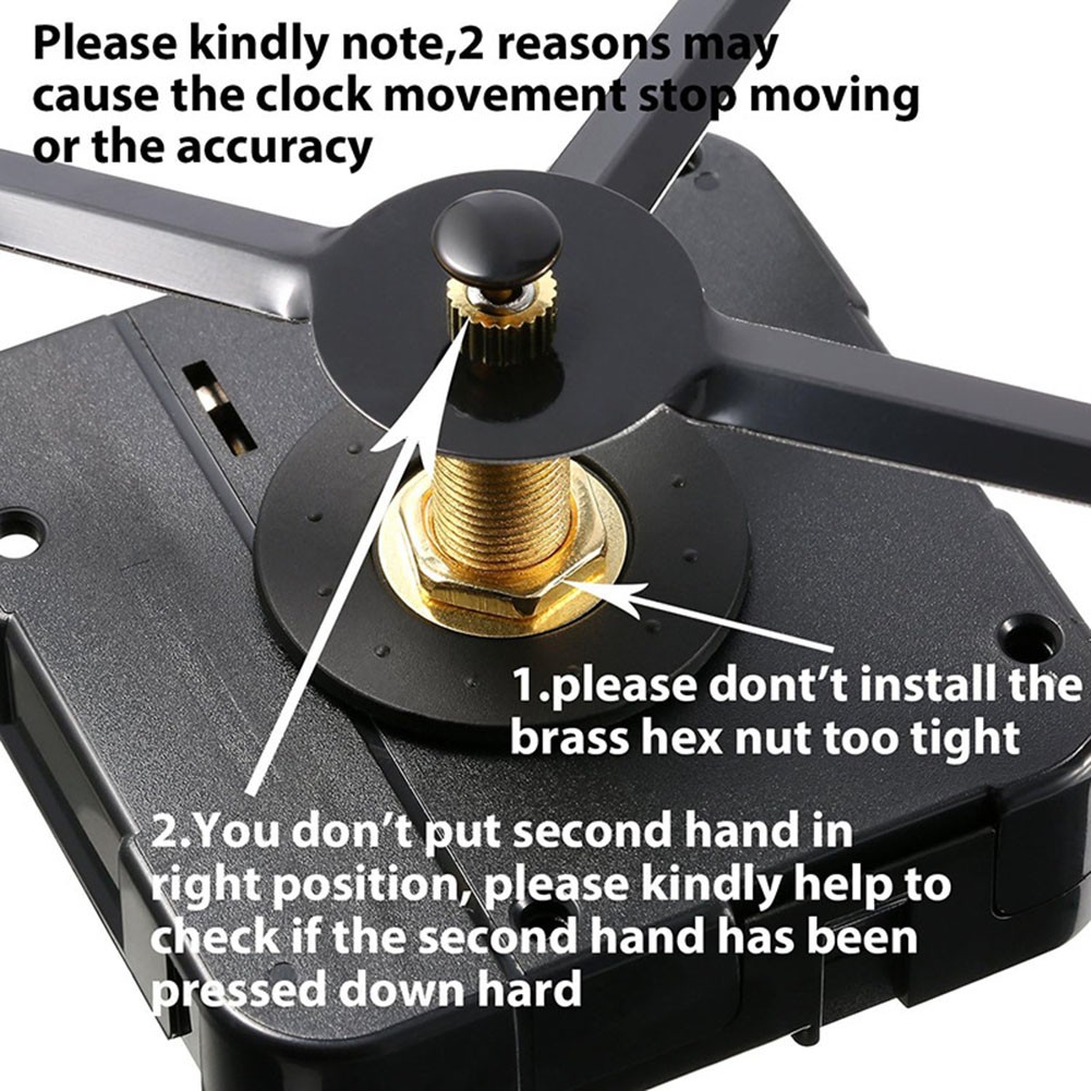 Clock Mechanism with Nut and Pointer Perfect for Personalized Projects