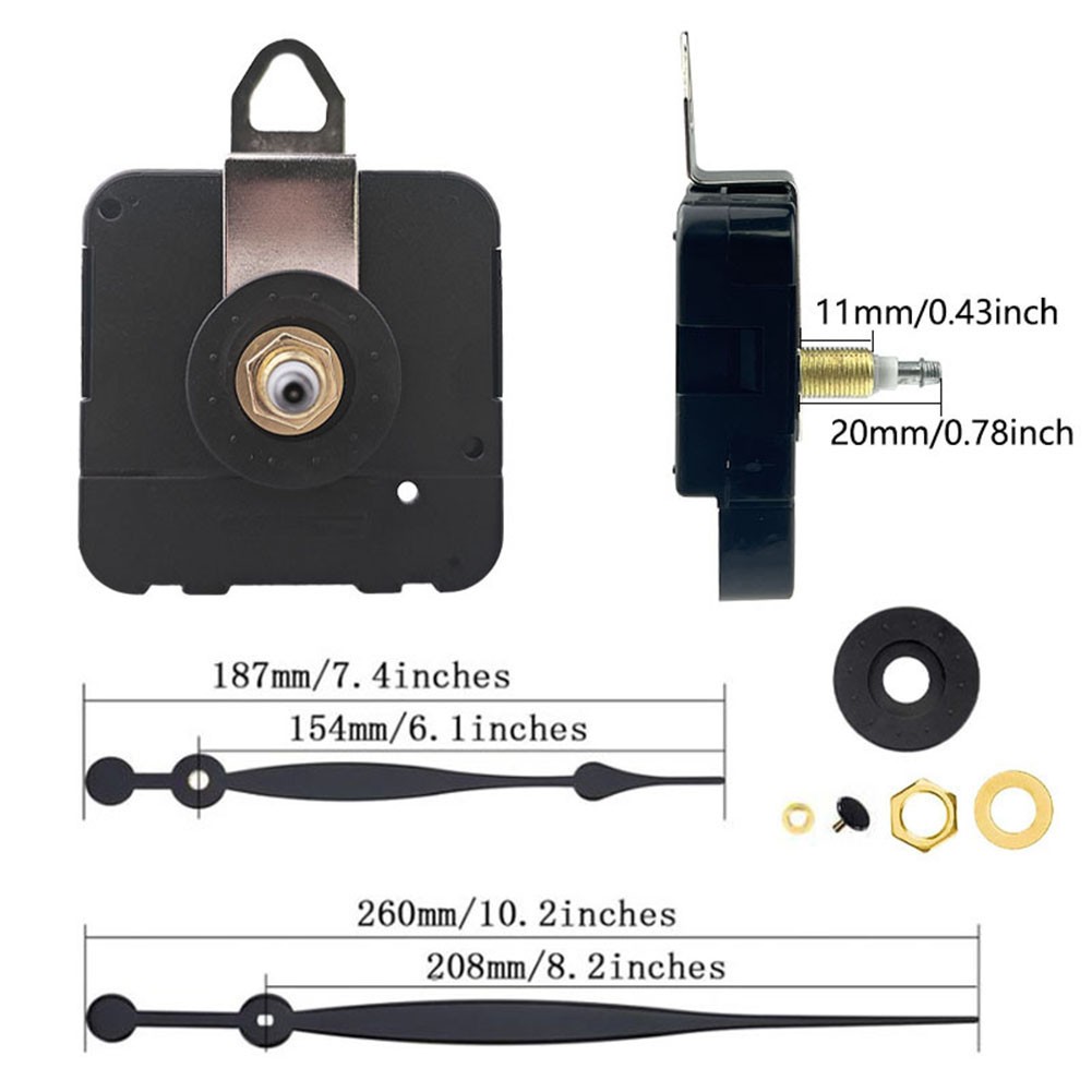 Clock Mechanism with Nut and Pointer Perfect for Personalized Projects