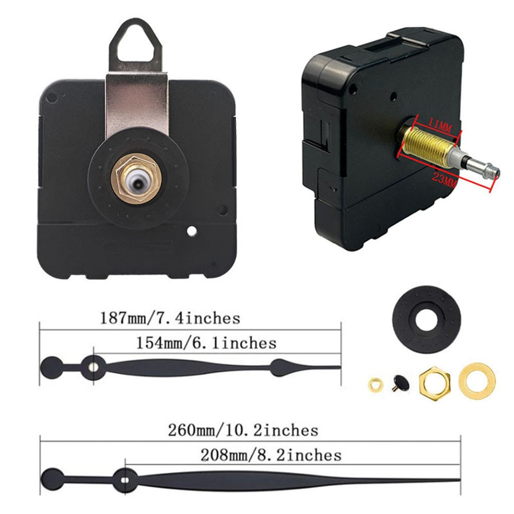 Clock Mechanism with Nut and Pointer Perfect for Personalized Projects