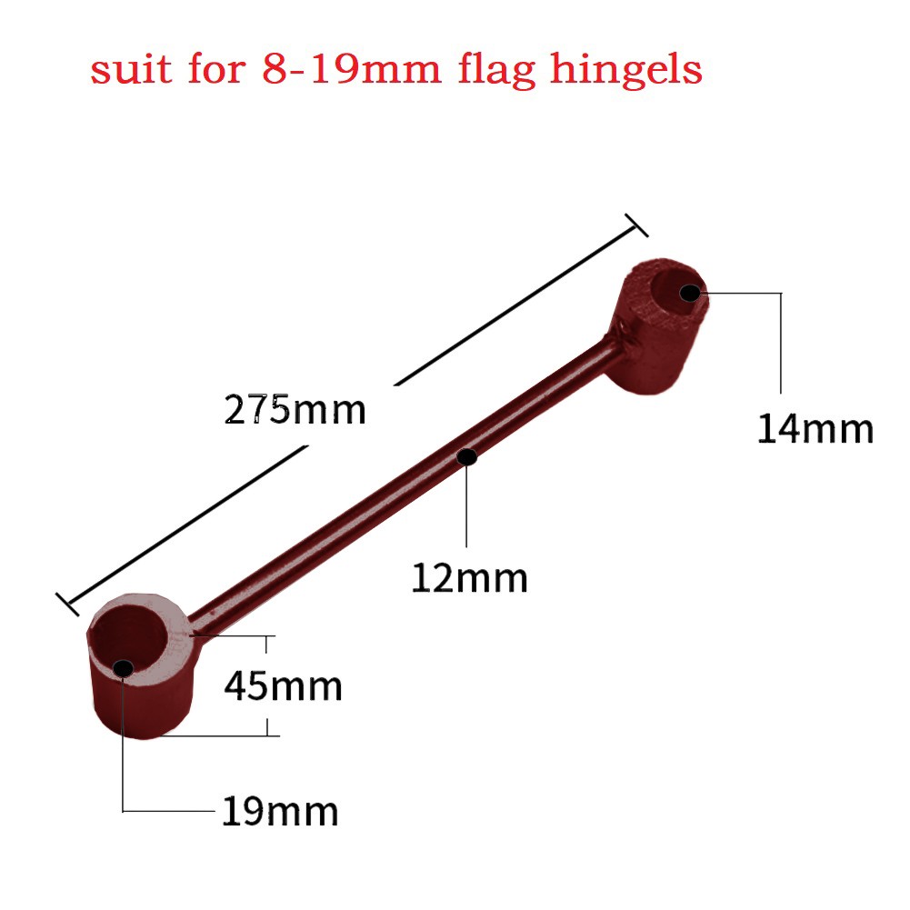 Wrench for Simple Adjustment of Flag Hinges on Security and Fire Doors