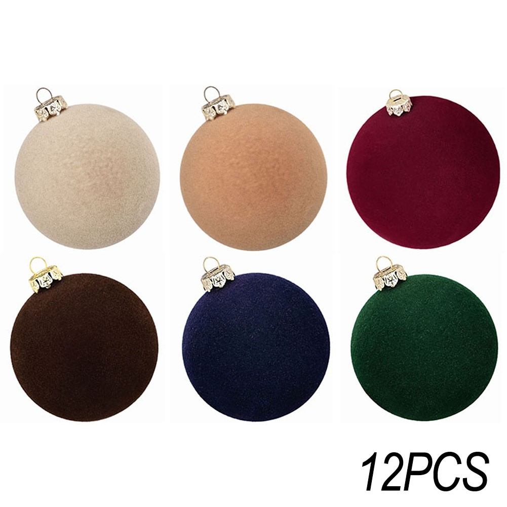 12 Velvet For Christmas Ornaments Balls for Tree Wall and Mantle Decorations - Picture 33 of 37