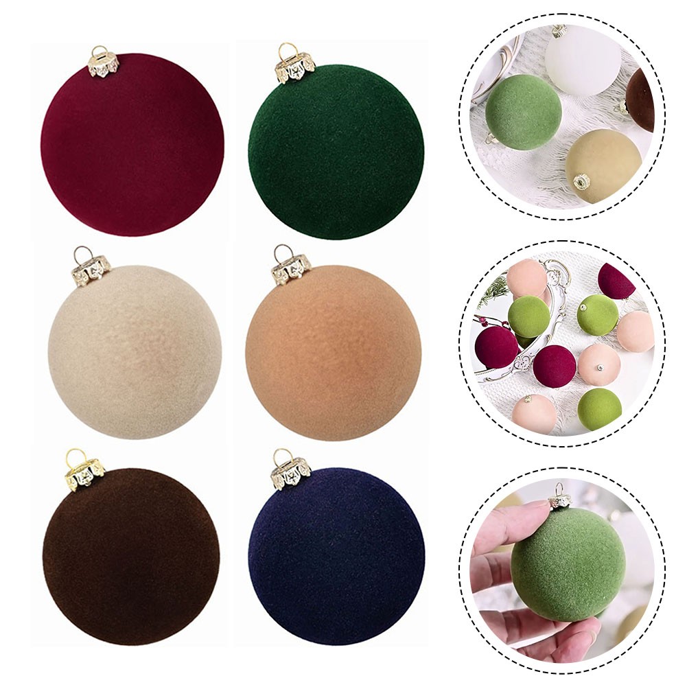 12 Velvet For Christmas Ornaments Balls for Tree Wall and Mantle Decorations - Picture 32 of 37