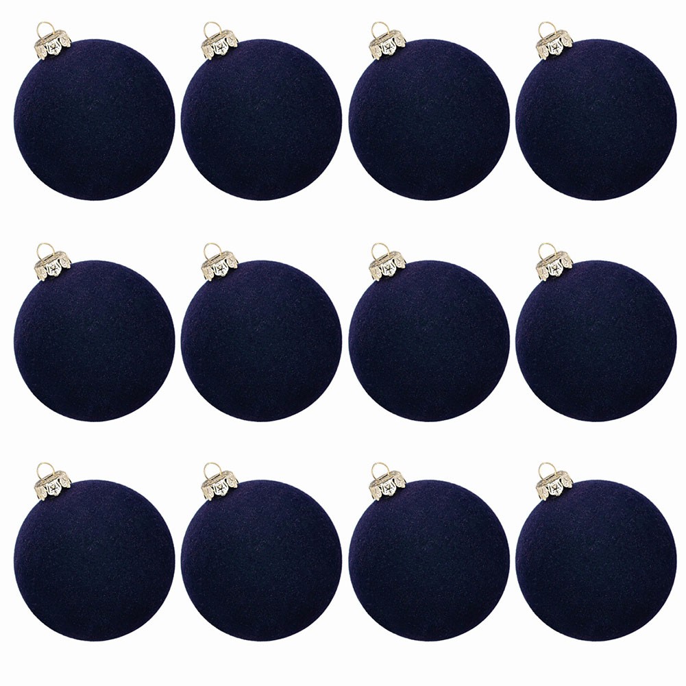 12 Velvet For Christmas Ornaments Balls for Tree Wall and Mantle Decorations - Picture 13 of 37