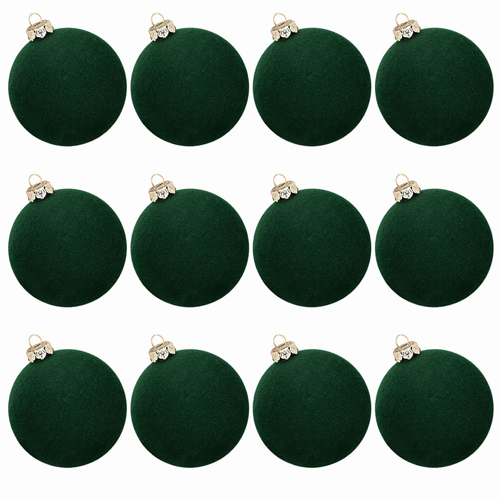 12 Velvet For Christmas Ornaments Balls for Tree Wall and Mantle Decorations - Picture 14 of 37